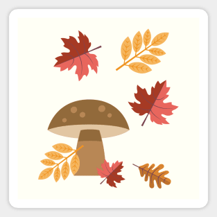 Cute Fall Mushroom Magnet